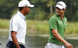 Adam Scott and Tiger Woods